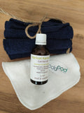 Apricot Kernel Oil - 50 ml, with Odd Pod Reusable Baby Wipes in cotton - blue and white