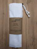 Odd Pod Reusable Bin Liner Wet Bag in white, to store the used reusable wet wipes.