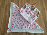Odd Pod burp bib and matching baby bib. Both made from 100% cotton flannel and backed with towelling. Very handy combination to have. Lovely designs avialable.