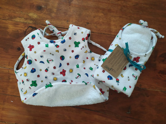 Odd Pod baby bib, made from 100% cotton flannel and backed with double-sided cotton towelling. Available in multiple designs.
