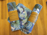 Odd Pod Kitchen Unpaper Towel made from 100% cotton flannel in a bright blue and green floral design